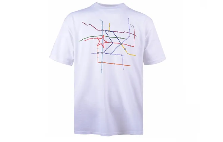 Converse T-Shirts Men's White Crew Neck Moderate