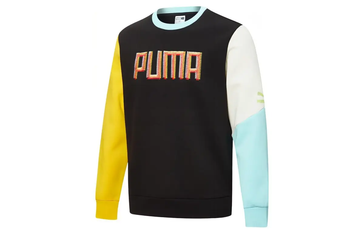 PUMA Sweatshirts Unisex Black Crew Neck Moderate Regular