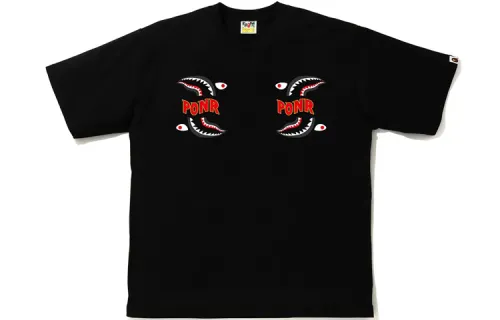 A BATHING APE Shark Series T Shirts Men's Crew Neck Moderate Straight Fit