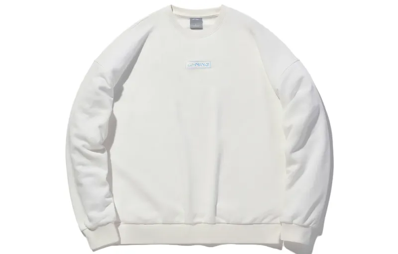 Li Ning Sweatshirts Unisex Ivory Crew Neck Moderate Regular