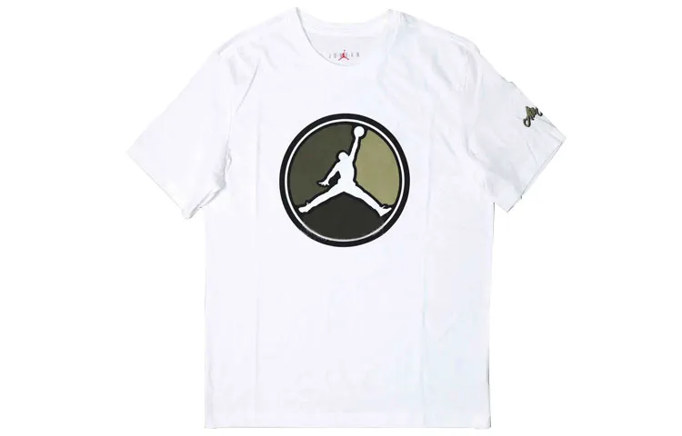 Jordan T-Shirts Men's White Crew Neck Moderate Straight Fit