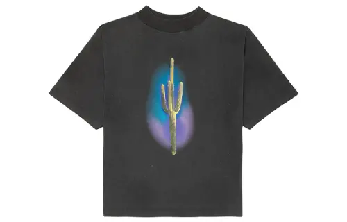 PALM ANGELS T Shirts Men's Black Crew Neck Moderate Straight Fit