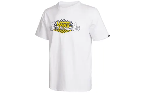 Vans T Shirts Men's White Crew Neck Moderate Straight Fit