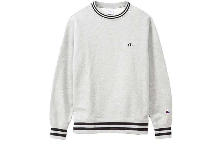 Champion Sweatshirts Unisex Gray Crew Neck Moderate Regular
