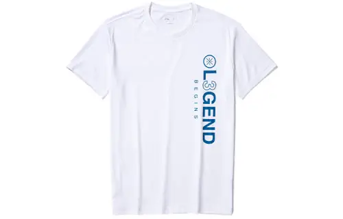Li Ning T Shirts Men's White Crew Neck Moderate Straight Fit
