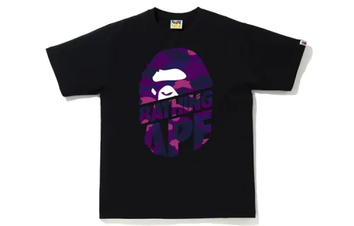 Bape Color Camo Peek Ape Head T Shirt