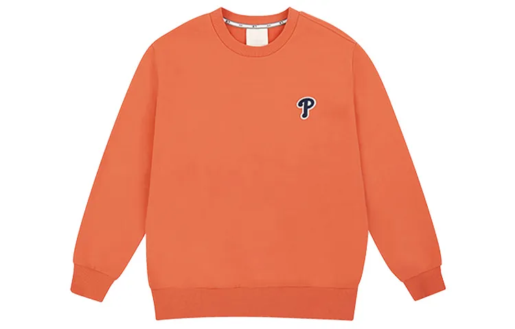 MLB Sweatshirts Unisex Orange Crew Neck Moderate