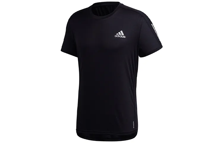 Adidas T-Shirts Men's Black Crew Neck Moderate Straight Fit