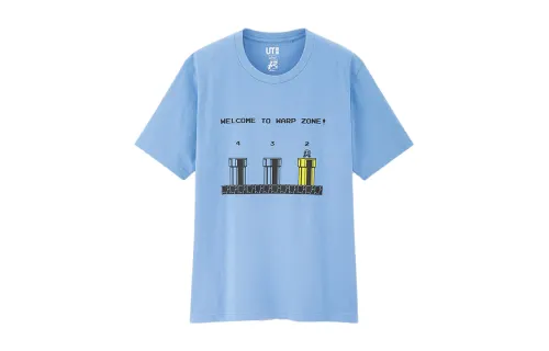 UNIQLO T Shirt Unisex Pink Blue