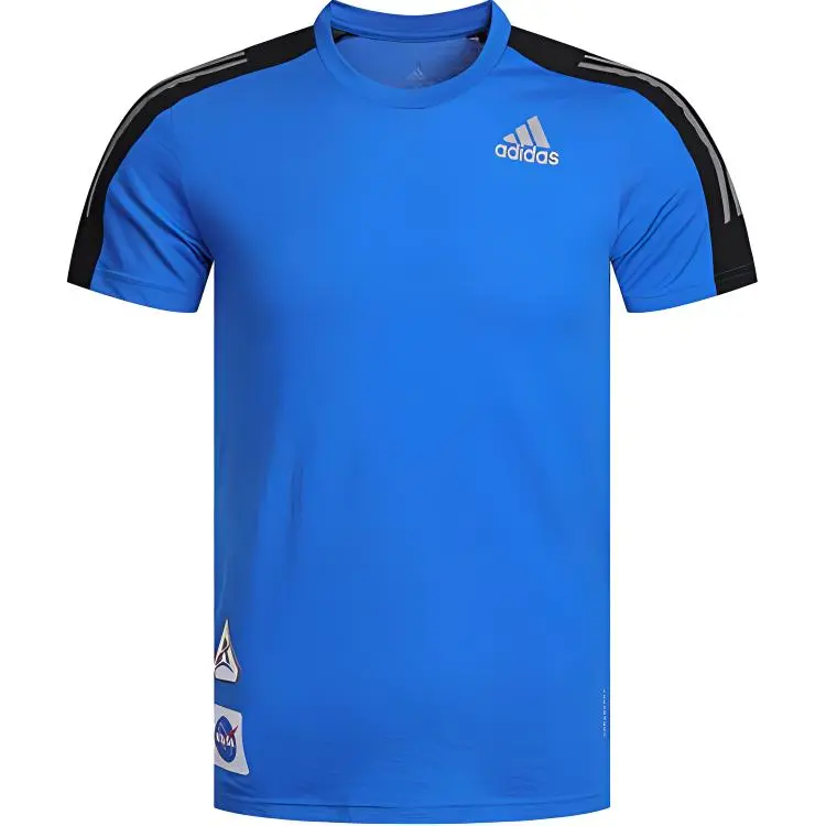 Adidas T-Shirts Men's Blue Crew Neck Moderate