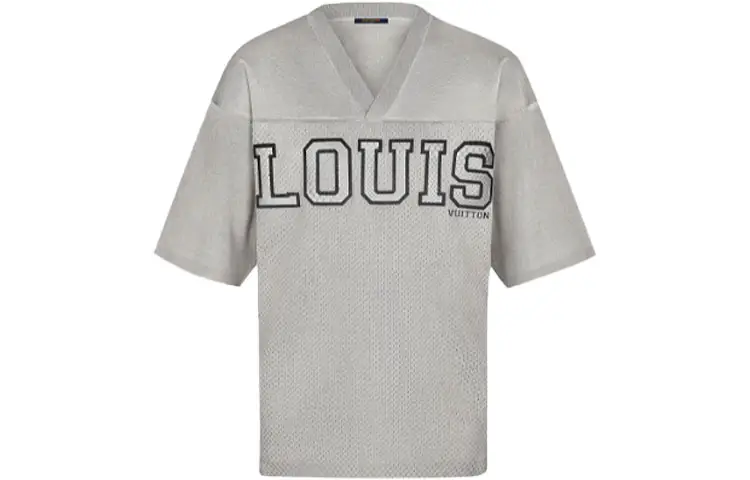 LOUIS VUITTON New Quarterly Products Of LV T Shirts Men's Gray V Neck Moderate Straight Fit