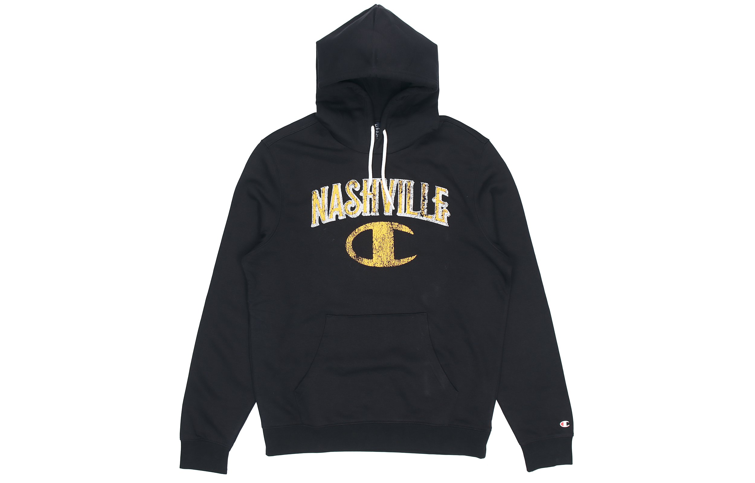 Champion Letter Logo Fleece Lined, Winter, European Version Sweatshirt Unisex Black
