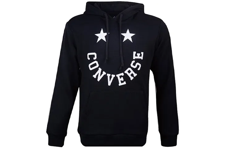 Converse Sweatshirts Men's Black Hooded Moderate Regular