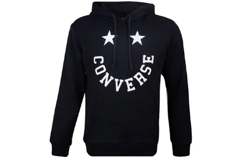 Converse Sweatshirts Men's Black Hooded Moderate Regular
