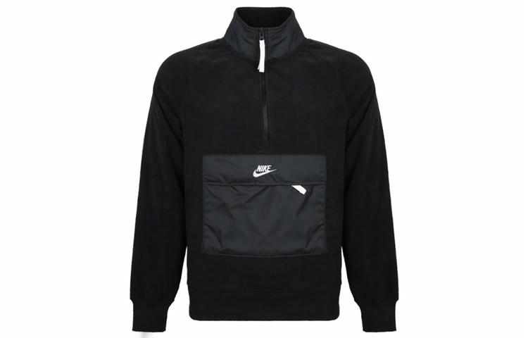 Мужское худи Nike Retro Half-Zip Hoodie (черное) — фото 1