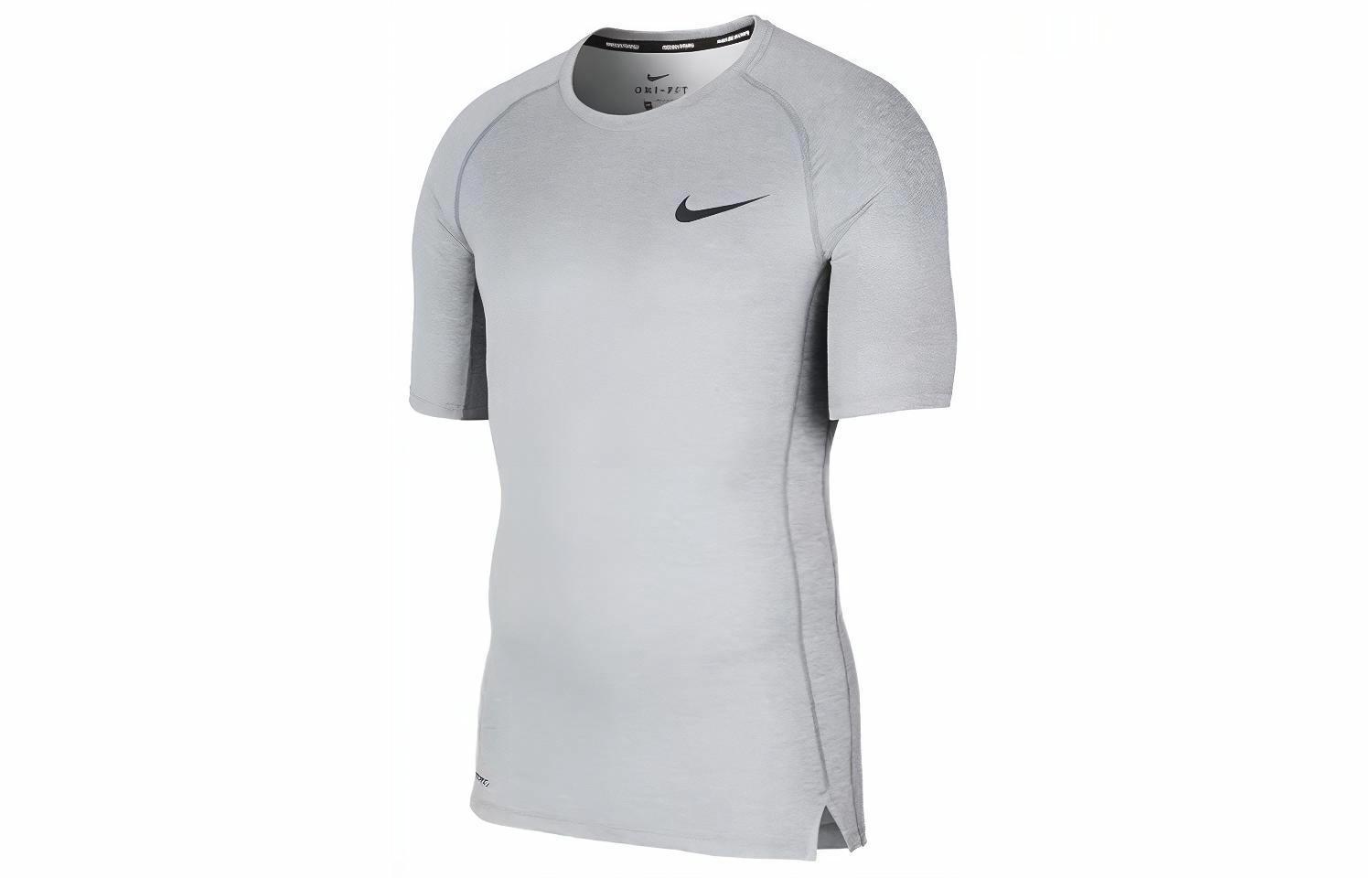 Мужская футболка Nike Pro (светло-серая) — фото 1