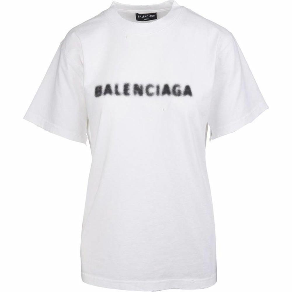 Футболка Balenciaga FW21 Blurry Logo (белая)