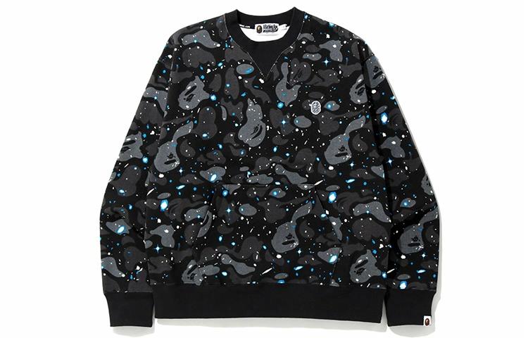 Свитшот A BATHING APE BAPE Relaxed Space Camo Crewneck (черный)
