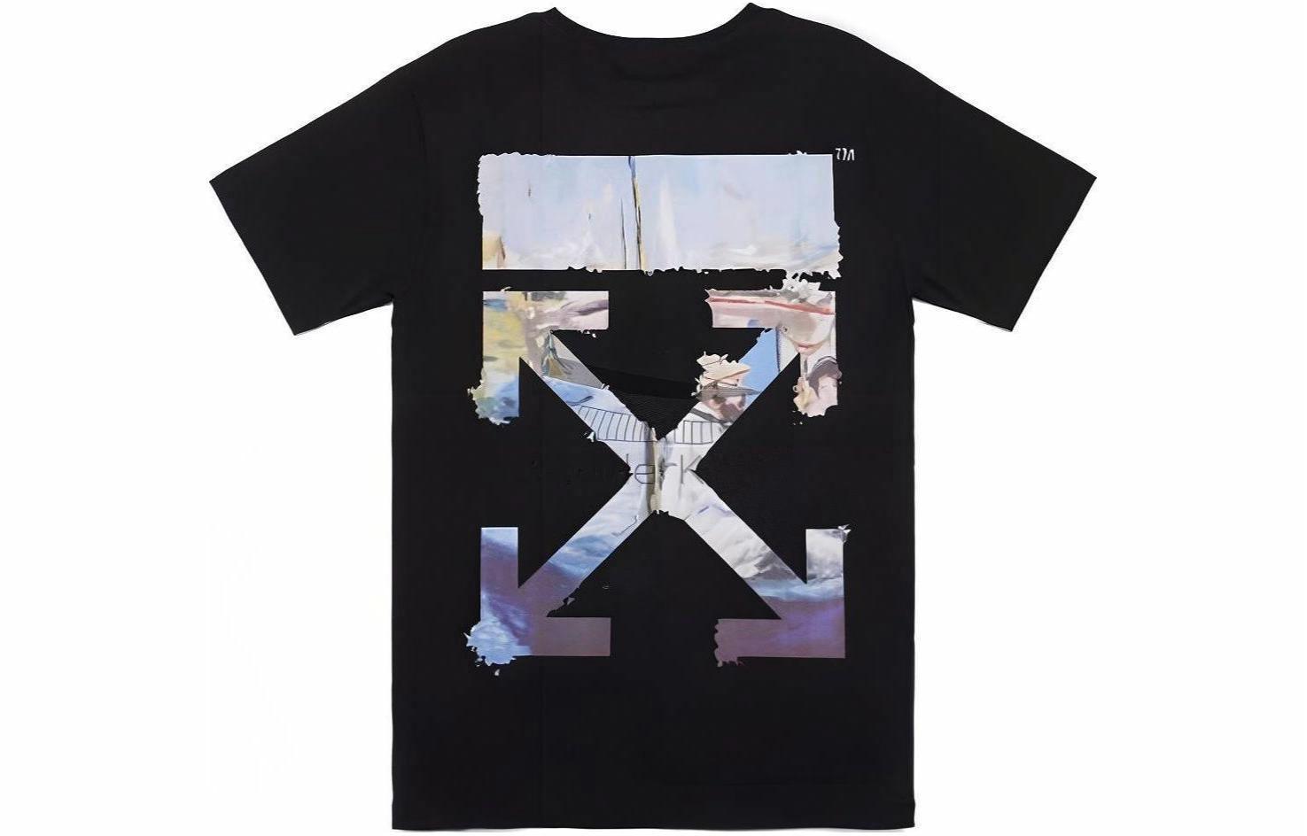 Мужская футболка OFF-WHITE Oil Painting Arrows (черная)