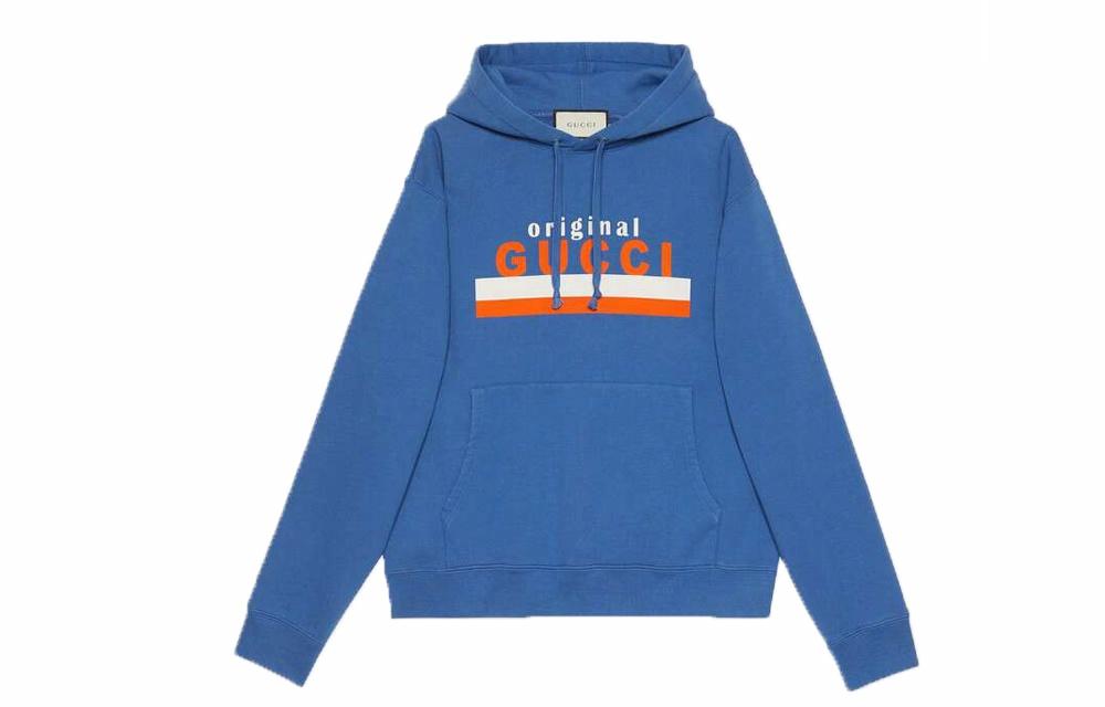 Мужское худи Gucci Logo (синее)