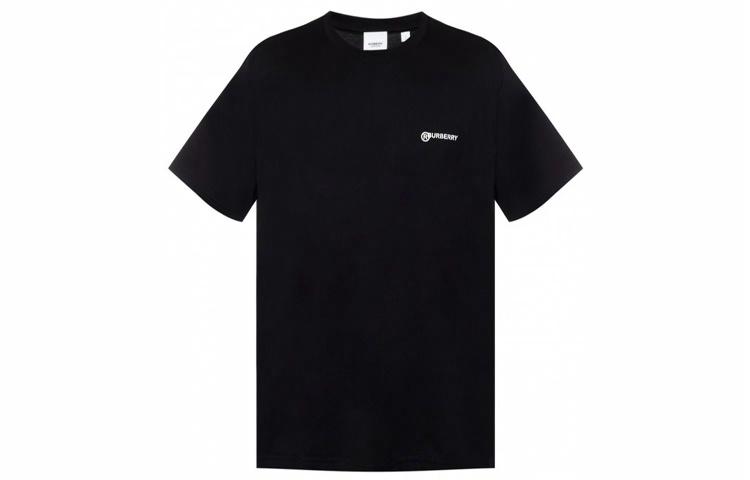 Мужская футболка Burberry Location Print Cotton Oversized T (черная) — фото 1