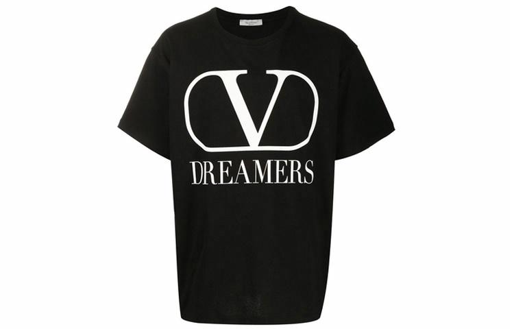 Мужская футболка Valentino Logo Dreamers (черная)