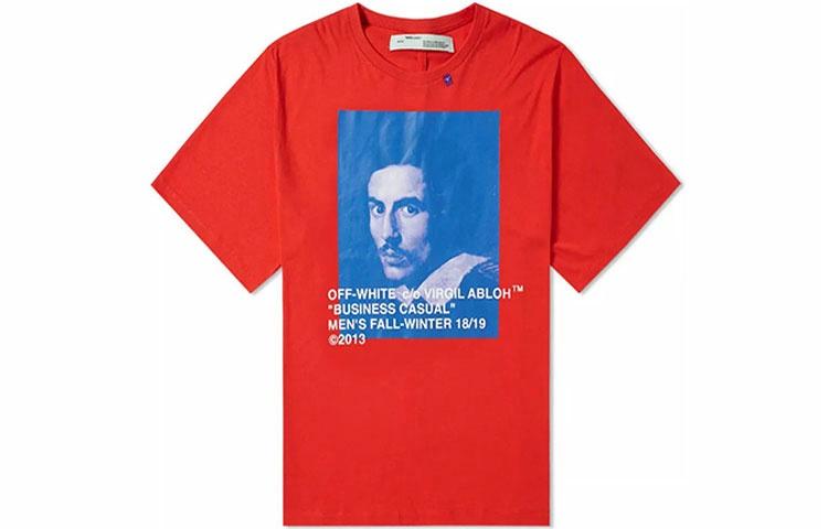 Мужская футболка OFF-WHITE T (красная)