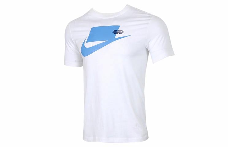 Мужская футболка Nike Sportswear (бело-синяя) — фото 1