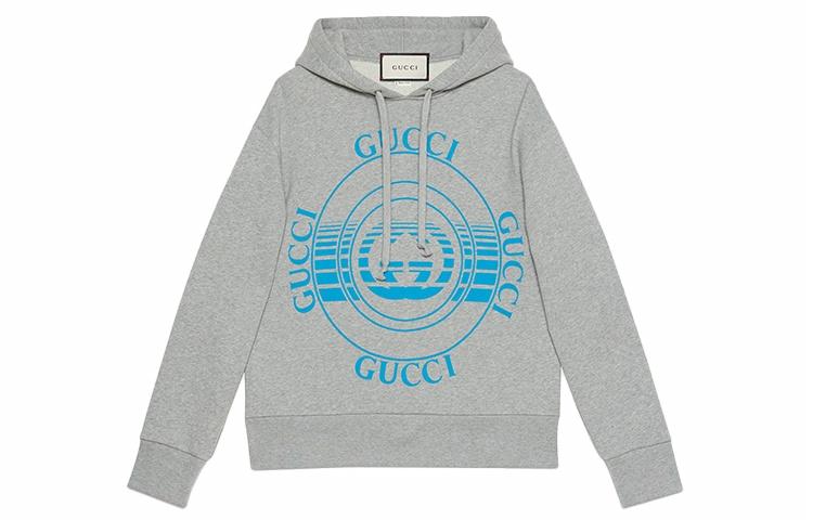 Мужской свитшот Gucci Vinyl Print Oversize (серый) — фото 1