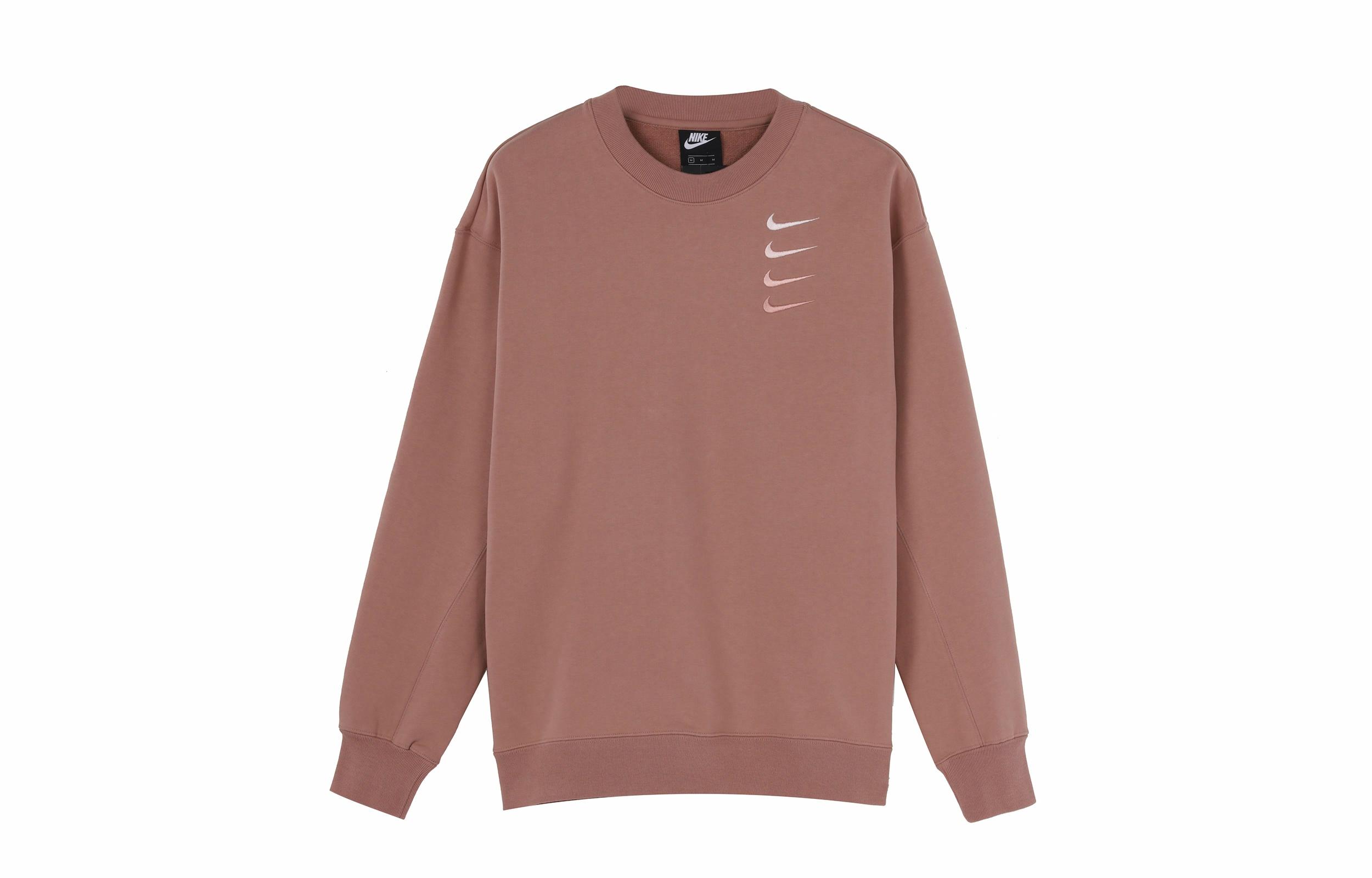 Мужской свитшот Nike French Terry Swoosh (светло-коричневый) — фото 1