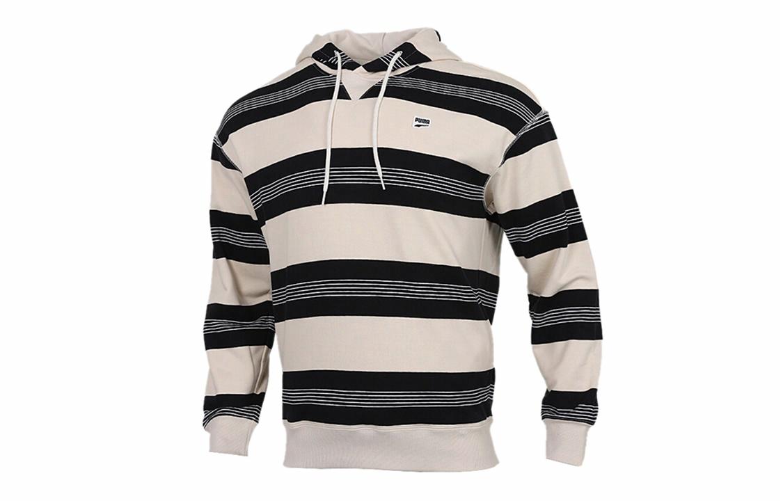Мужское худи PUMA Downtown Striped (бежевое)