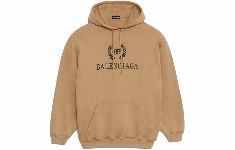 Мужское худи Balenciaga Logo (бежевое)