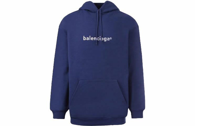 Мужское худи Balenciaga Copywrite Logo (синее)