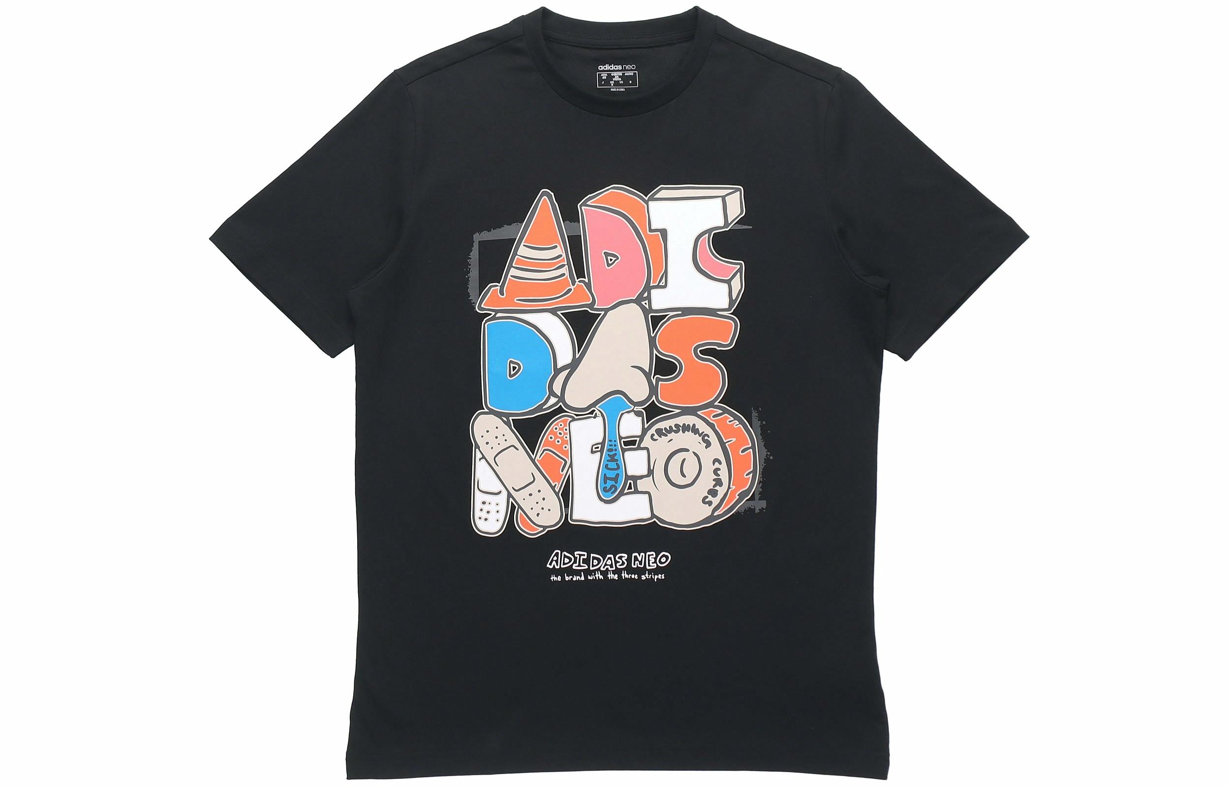 Мужская футболка adidas neo M Ssfv5 Tee1 (черная) — фото 1