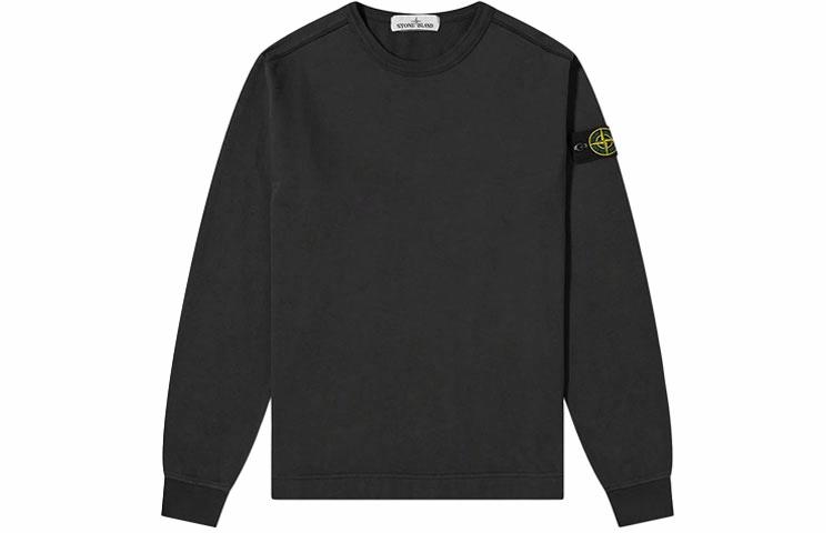 Мужское худи STONE ISLAND с патчем (черное)