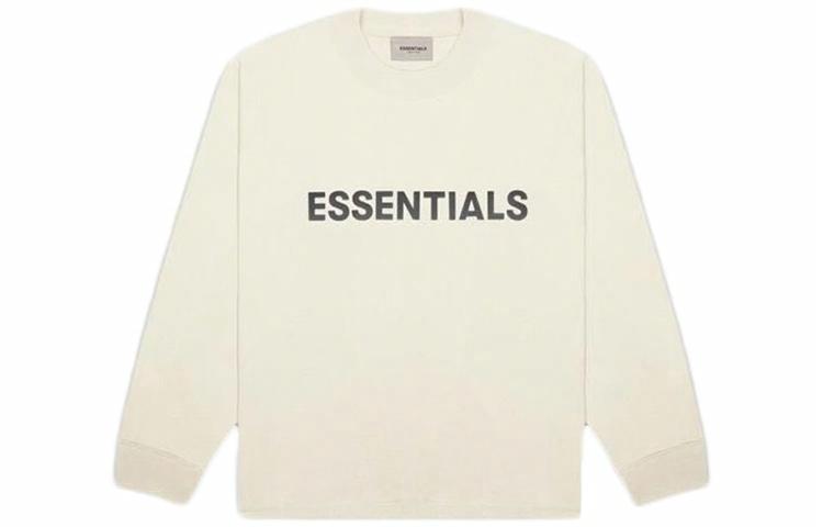 Лонгслив Fear of God Essentials SS20 Applique Boxy Long Sleeve T-Shirt (кремовый)