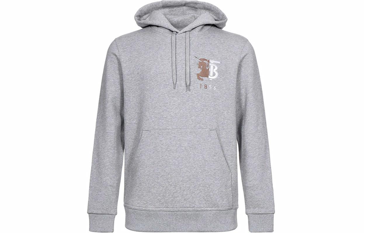 Мужское худи Burberry Logo Sweatshirt (светло-серое)