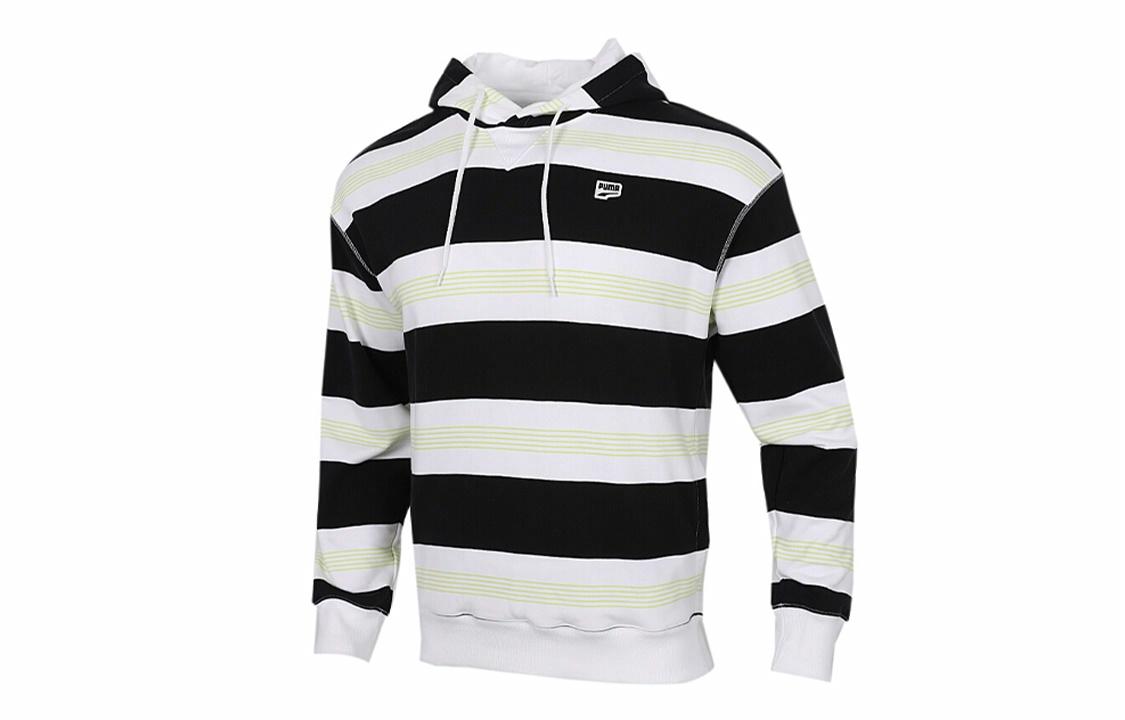 Мужское худи PUMA Downtown Striped (белое)