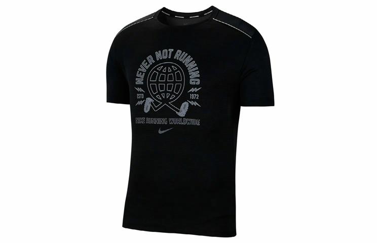 Мужская футболка Nike Miler Wild Run T (черная) — фото 1