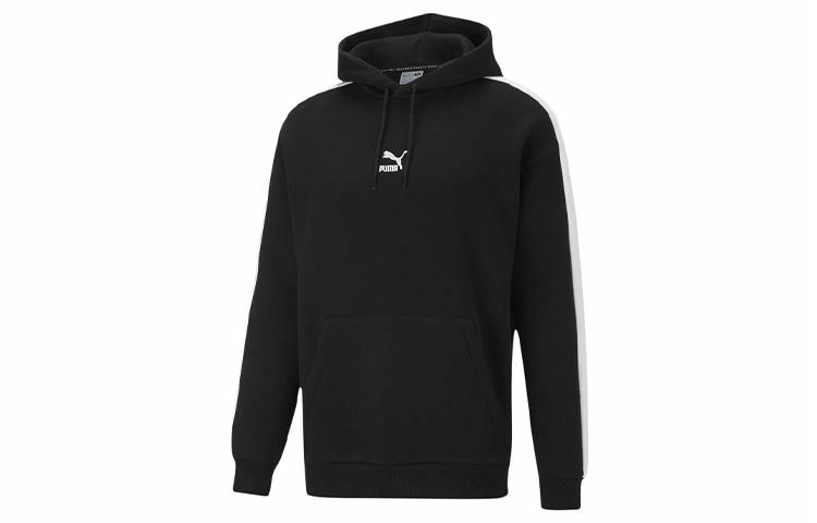 Мужское худи PUMA комбинированное с капюшоном (черное)