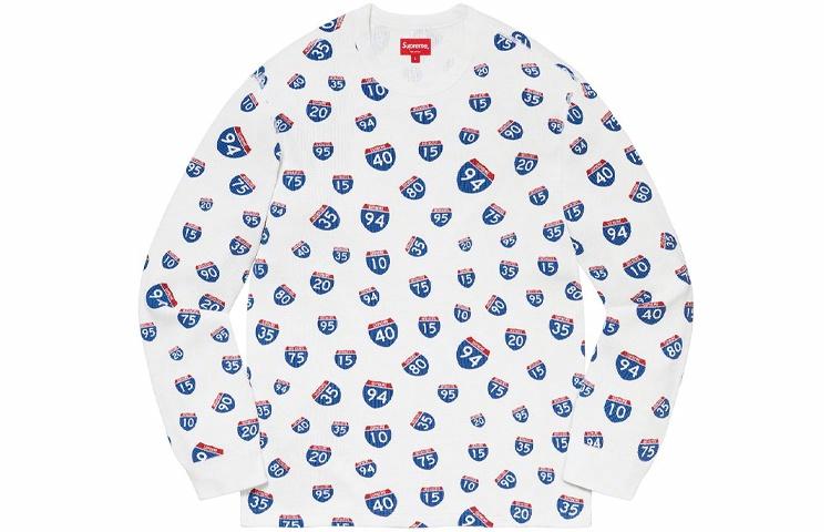 Худи Supreme FW20 Week 10 Interstate Waffle Thermal (с принтом)