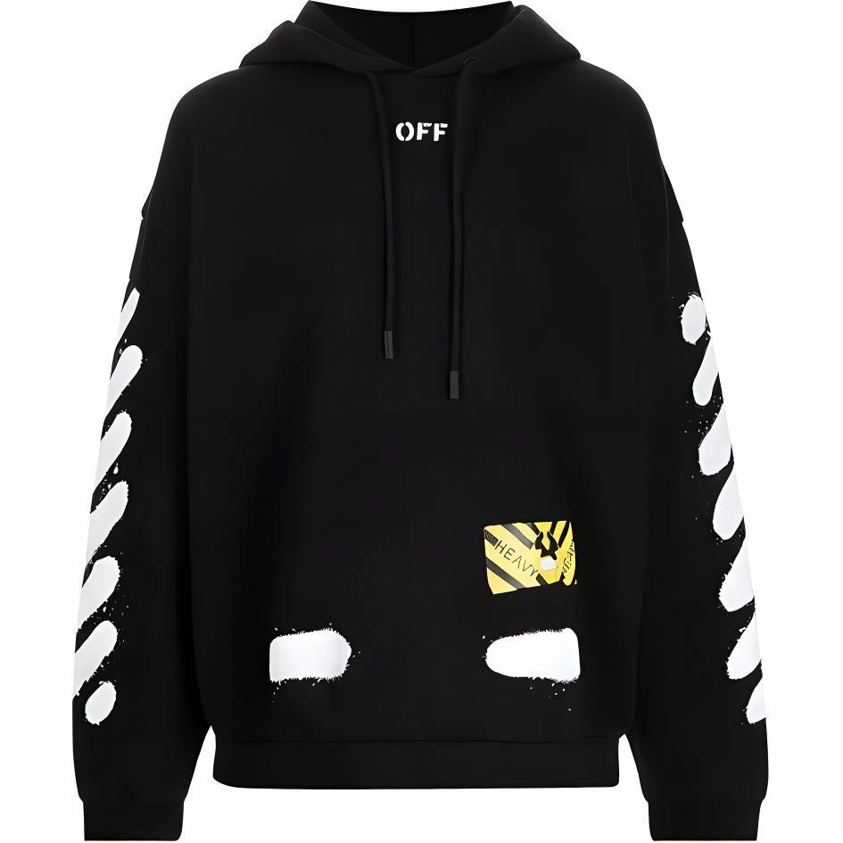 Мужское худи OFF-WHITE Splatter Graffiti (черное)