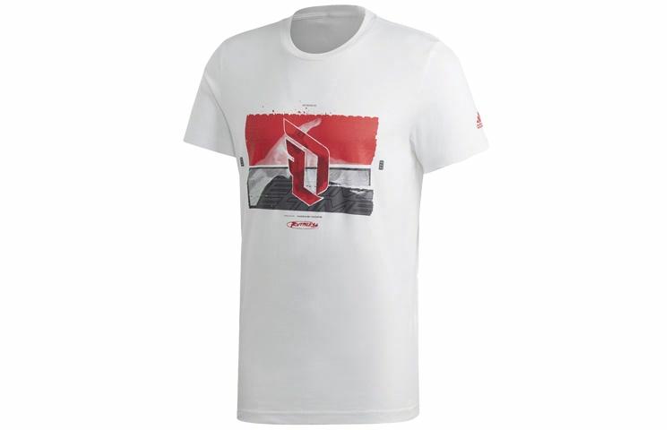 Мужская футболка adidas Lillard Logo (белая) — фото 1