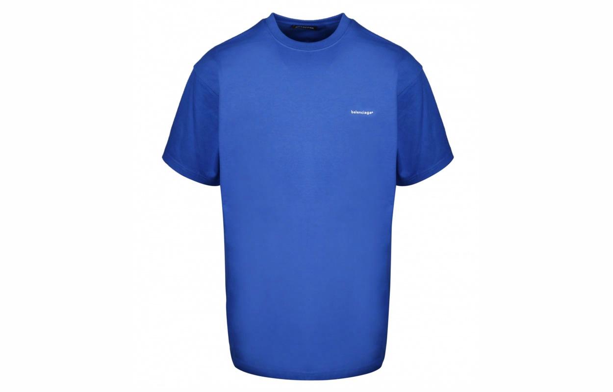 Мужская футболка Balenciaga Logo (синяя)