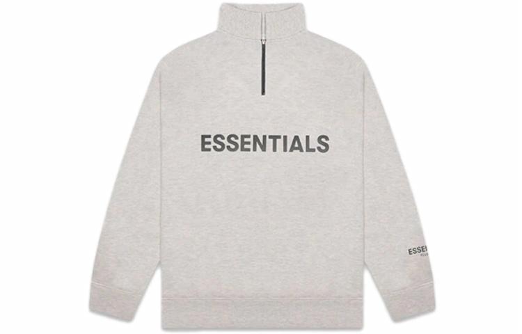 худи Fear of God Essentials FW20 Half Zip Pullover Heather Oat (серый) — фото 1
