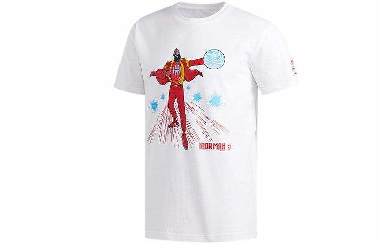Мужская футболка adidas x MARVEL Harden Iron Man T (белая) — фото 1