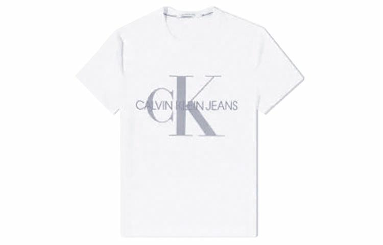 Футболка CALVIN CALVIN KLEIN JEANS LogoT (белая с черным логотипом)