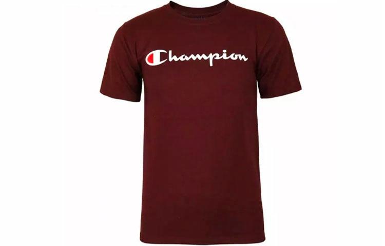 Футболка Champion с рукописным принтом (бордовая)