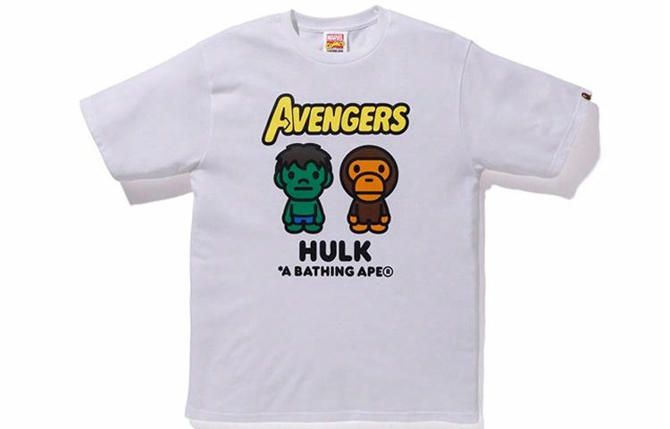 Футболка A BATHING APE x Marvel Milo Hulk (белая)