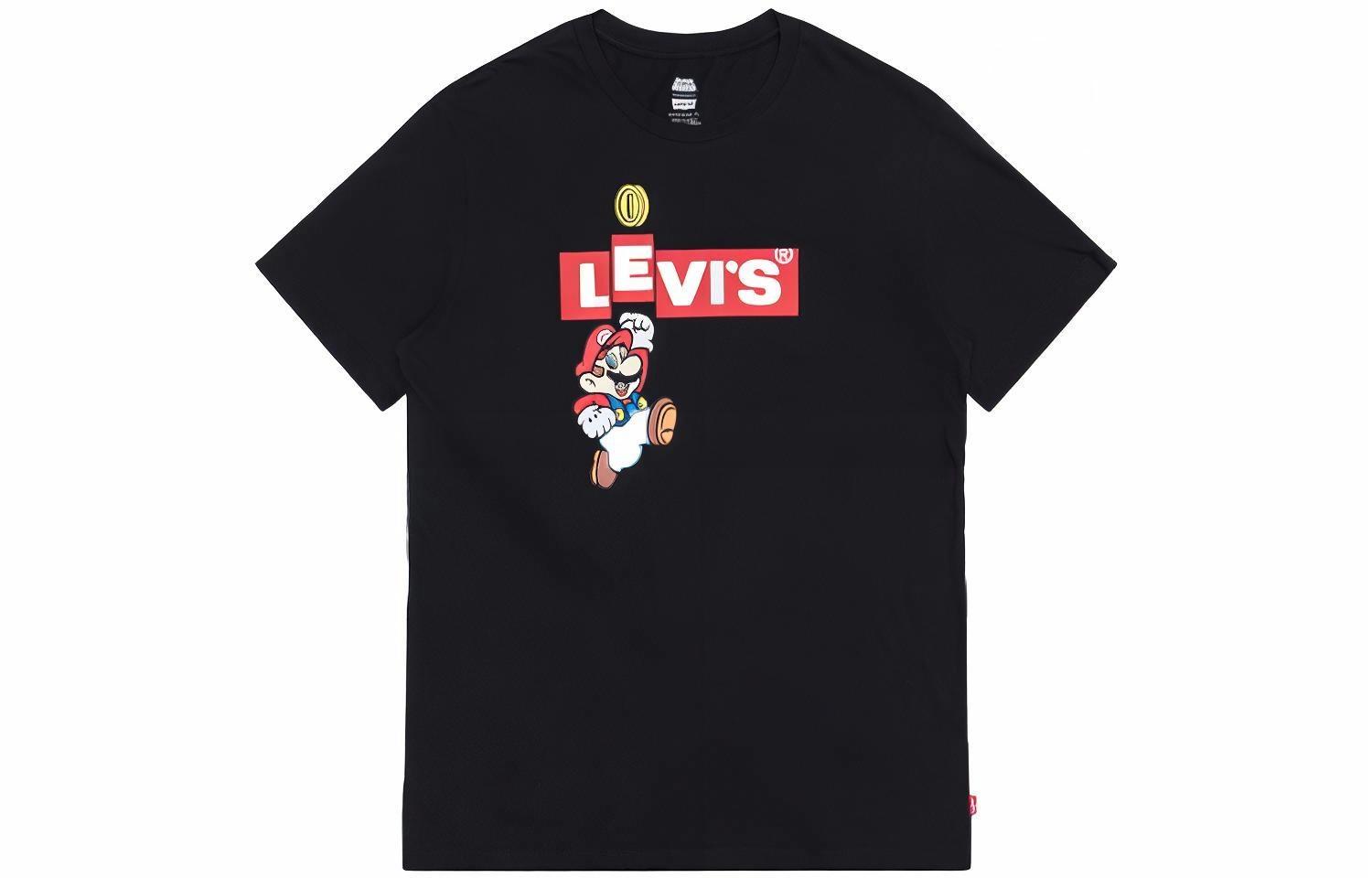 Мужская футболка Levis X SUPER MARIO (черная)